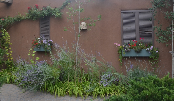 a landscaped wall